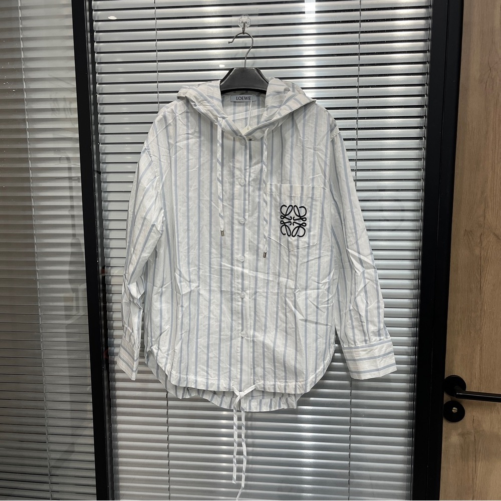 Loewe White and Blue Striped Jacket